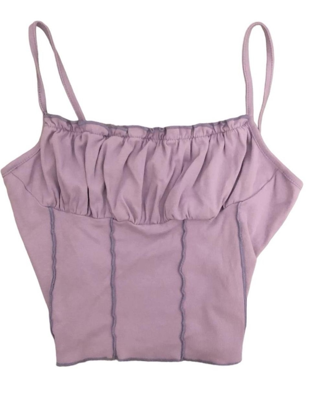 SHEIN Lavender Ruched Cami Crop Top